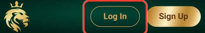 Log In button in the Richard Casino header on mobile